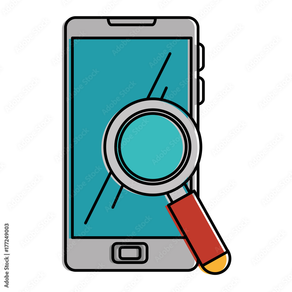 smartphone device with magnifying glass smartphone device with magnifying glass