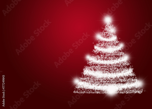 Fondo navideño con pino brillante.