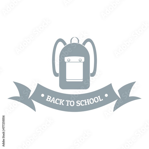 School bags logo, simple gray style