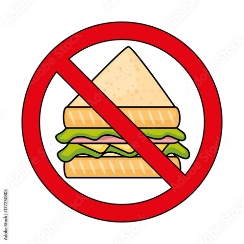 prohibited sandwich fast food icon