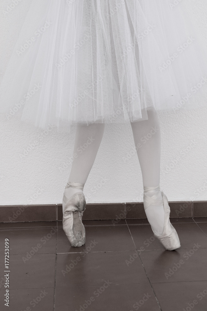 Ballet dancer's legs with pointe shoes Ballet dancer's legs with pointe shoes