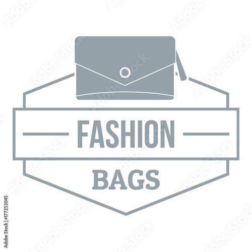 Fashion handbag logo, simple gray style
