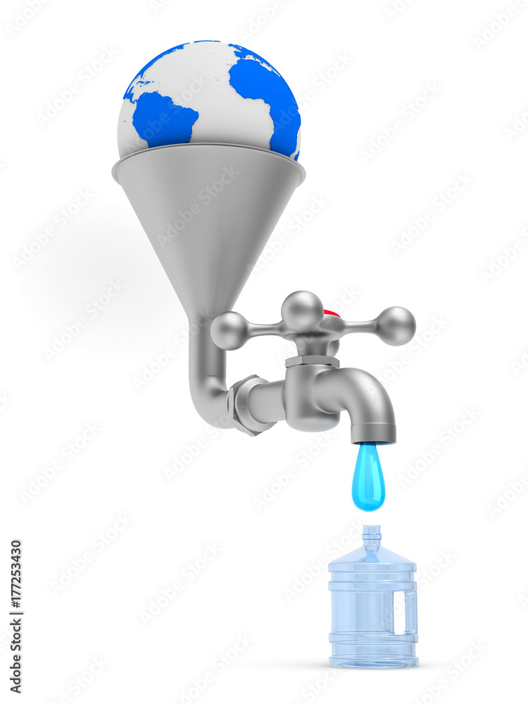 faucet on white background. Isolated 3D illustration faucet on white background. Isolated 3D illustration