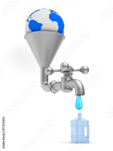 faucet on white background. Isolated 3D illustration