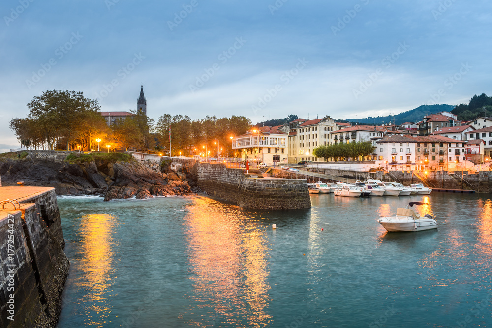 beautiful fishing town of mundaka, located at basque country