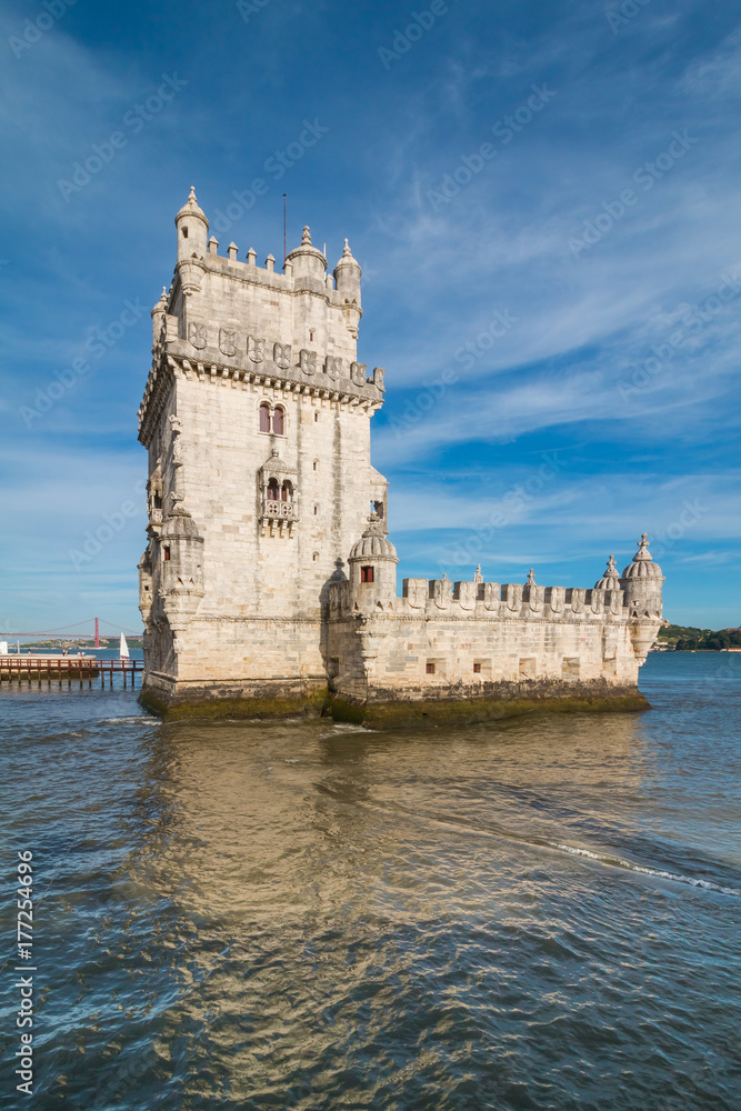 Belem tower - fortified building (fort) on an island in the River Tagus