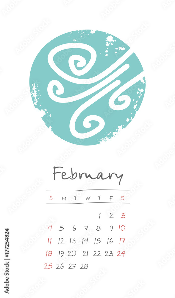 Calendar 2018 months February. Week starts Sunday Calendar 2018 months February. Week starts Sunday