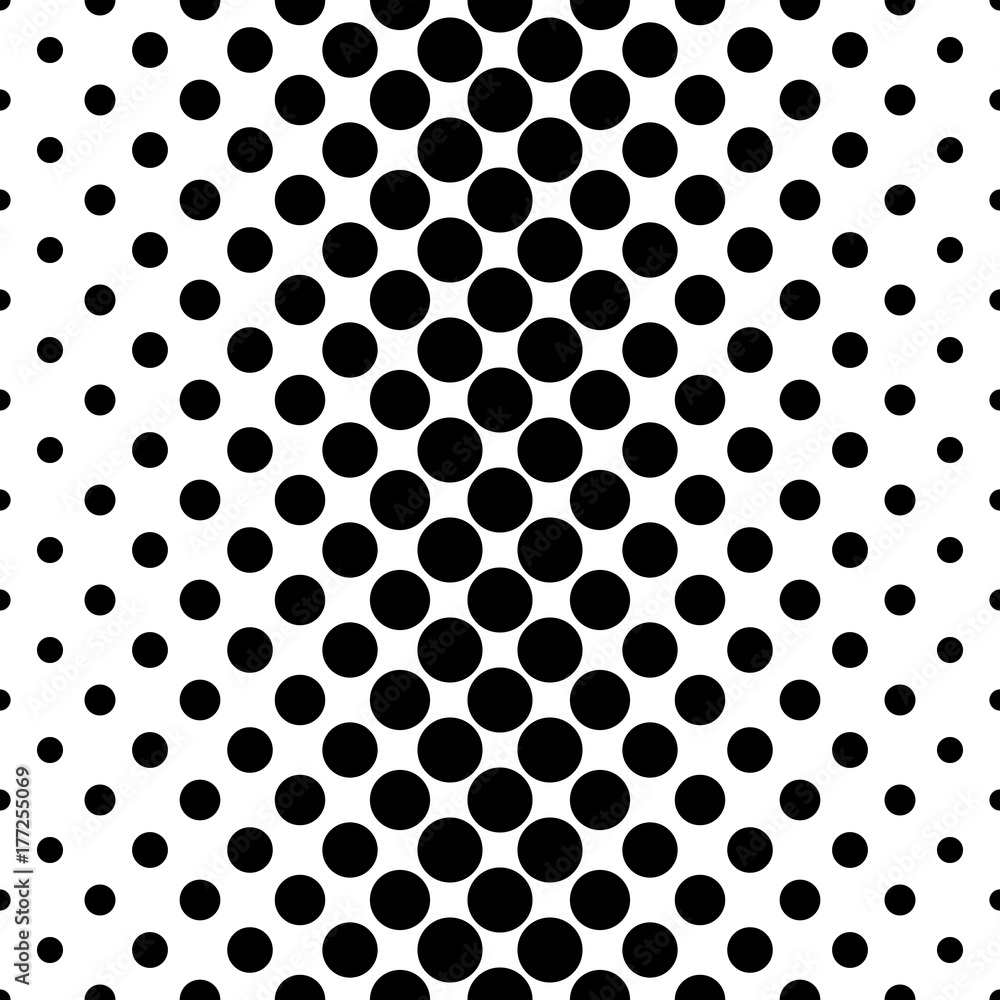 Abstract monochrome dot pattern - geometrical halftone vector background design from circles Abstract monochrome dot pattern - geometrical halftone vector background design from circles