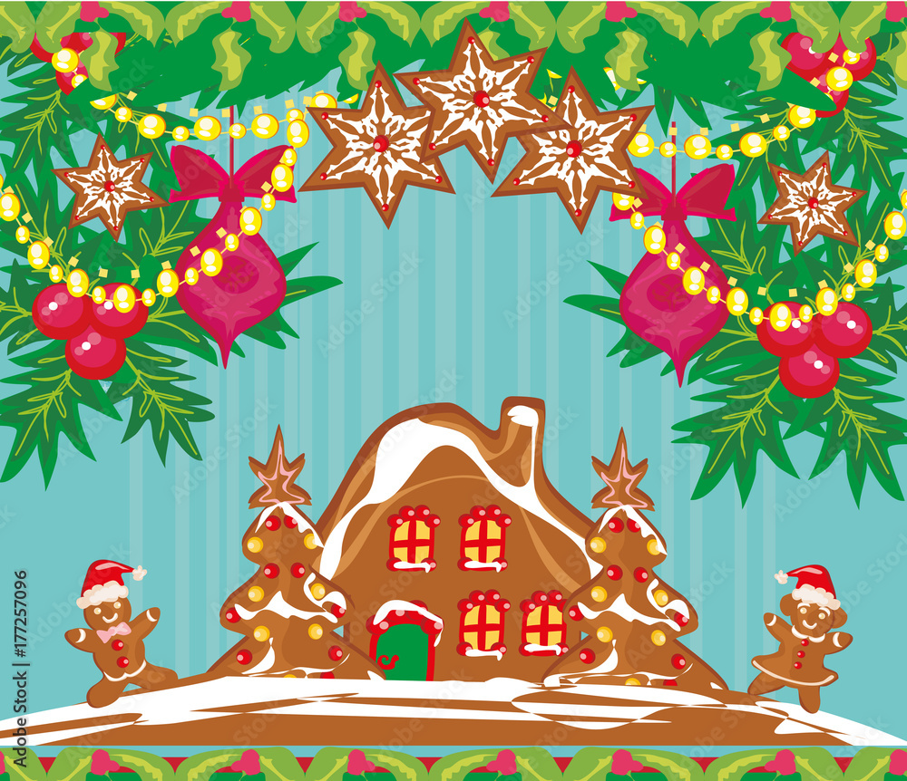 Christmas card with a ginger-bread Christmas card with a ginger-bread