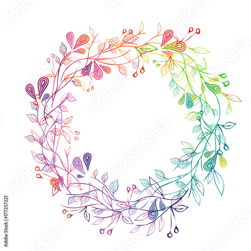 floral wreath isolated on white