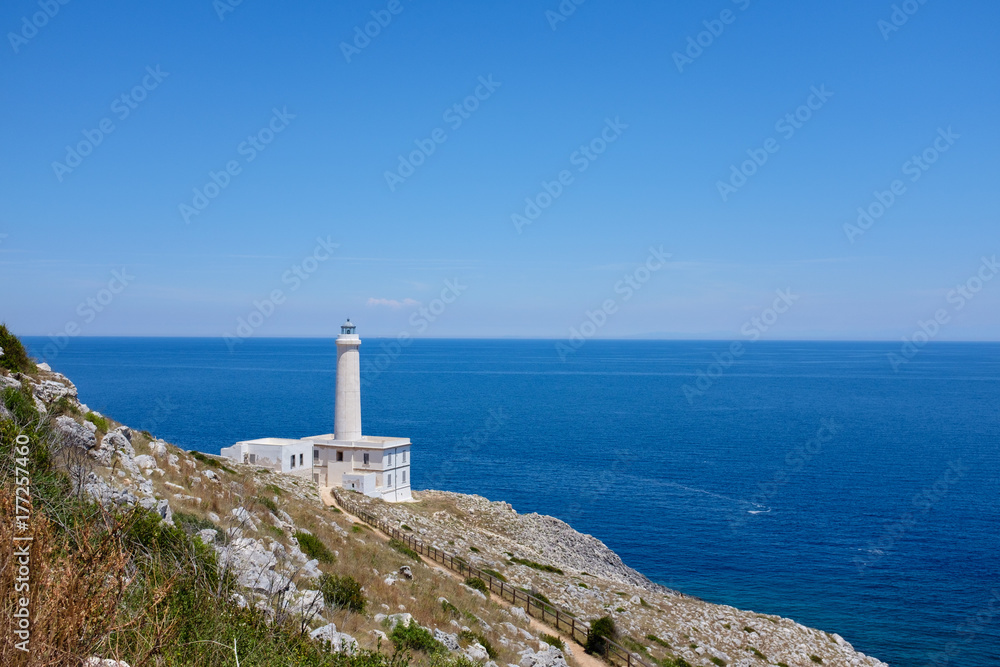 Easternmost Italian lighthouse in a summer day near Otranto Easternmost Italian lighthouse in a summer day near Otranto