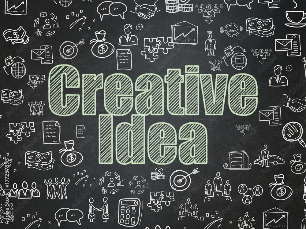 Business concept: Creative Idea on School board background Business concept: Creative Idea on School board background