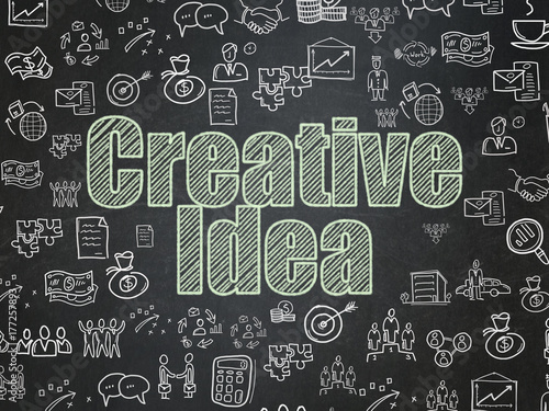 Business concept: Creative Idea on School board background
