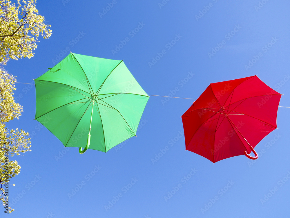 Variety of colorful umbrellas