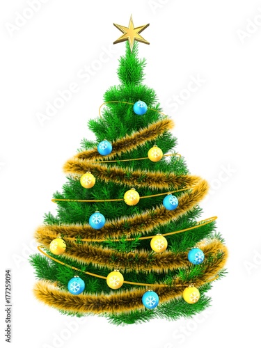 3d vibrant Christmas tree