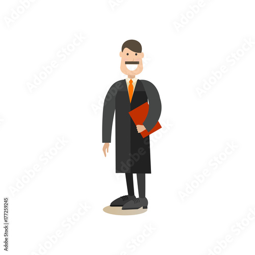 Law court people vector illustration in flat style