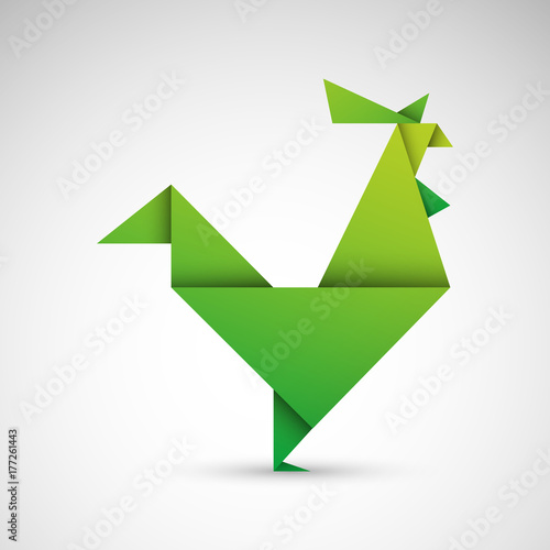 kogut origami wektor