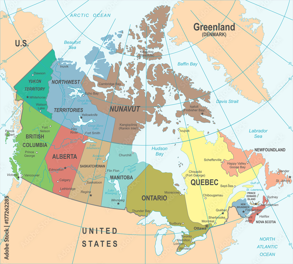 Canada Map - Vector Illustration