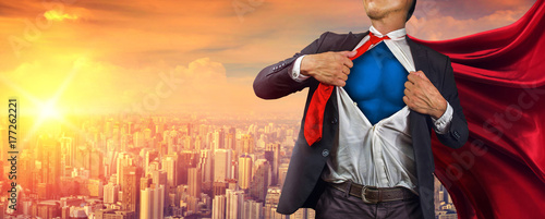 Obraz na płótnie Business superhero. Mixed media