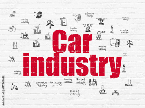 Industry concept  Car Industry on wall background