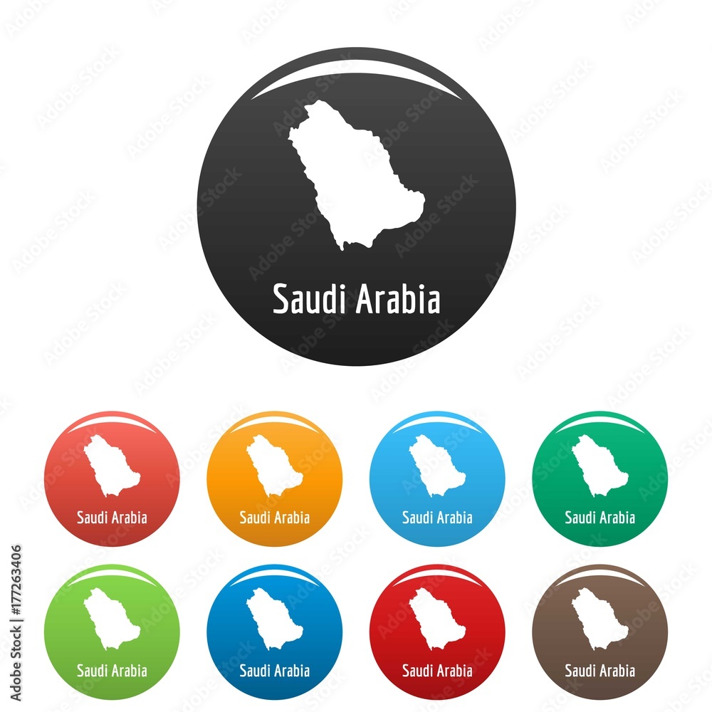 Saudi Arabia map in black set vector simple