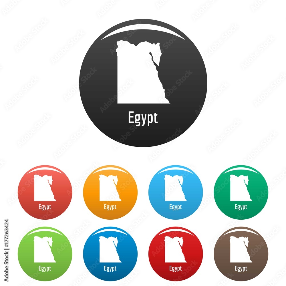 Egypt map in black set vector simple Egypt map in black set vector simple