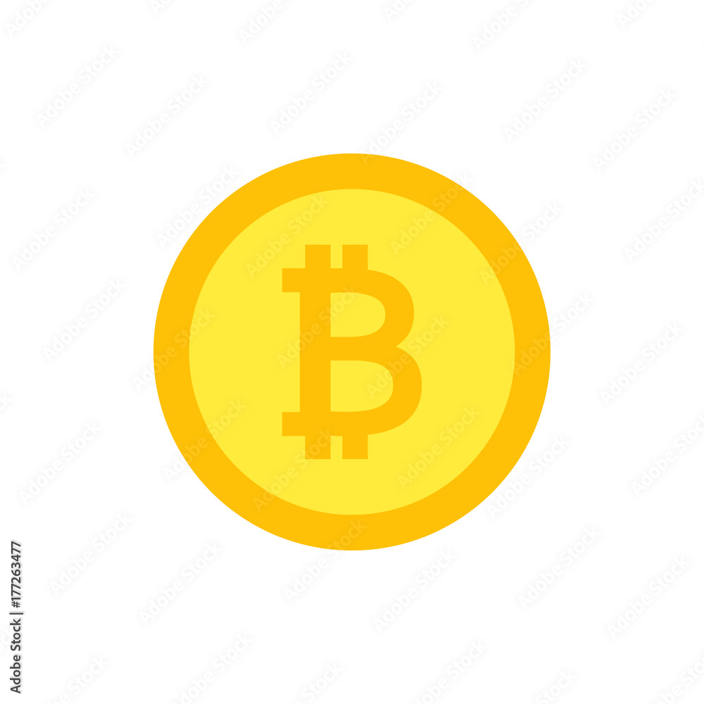 Bitcoin vector icon. Crypto currency flat illustration. Bitcoin vector icon. Crypto currency flat illustration.