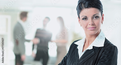 Portrait of a business woman looking happy and smiling