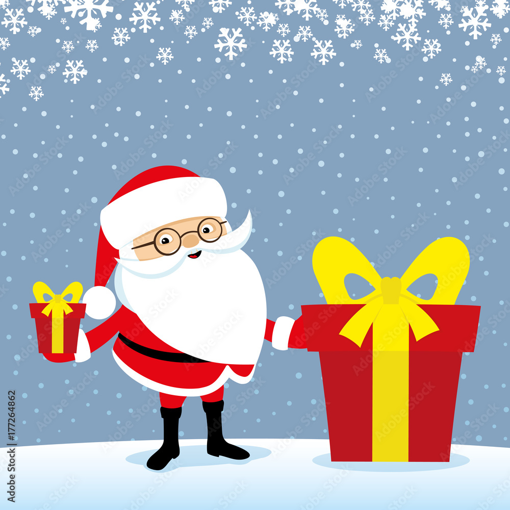 Santa Claus with gift box. Santa Claus with gift box.