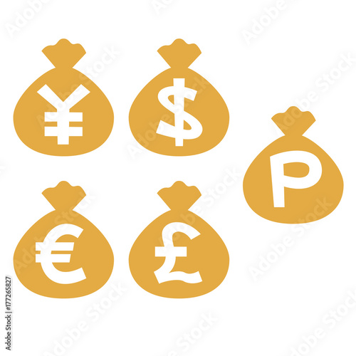 金袋 円 ドル ユーロ ポンド ポイント Stock イラスト Adobe Stock