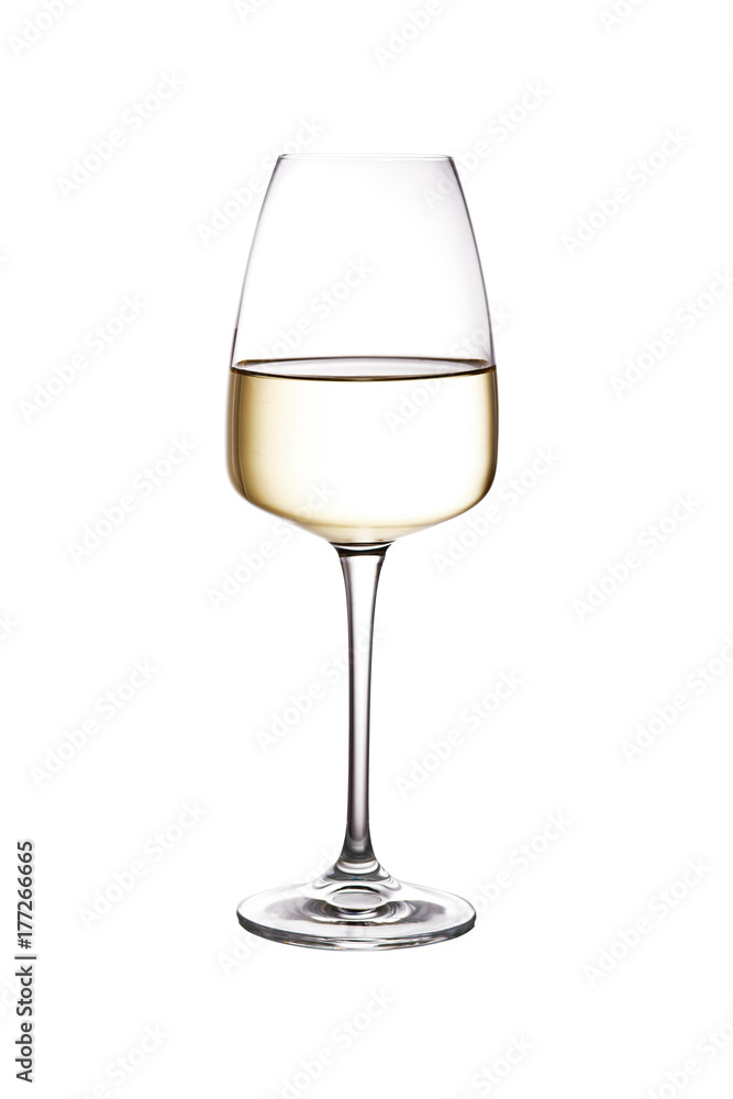 Wineglass with white wine. Concept and idea Wineglass with white wine. Concept and idea