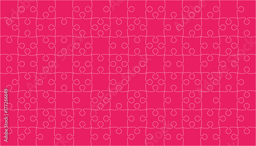 Pink Puzzles Pieces Jigsaw - Vector Background.