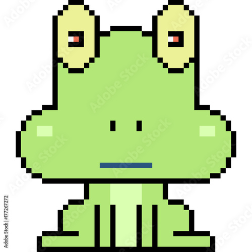 vector pixel art frog