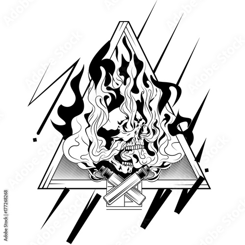 Vape Skull Art vector illustration