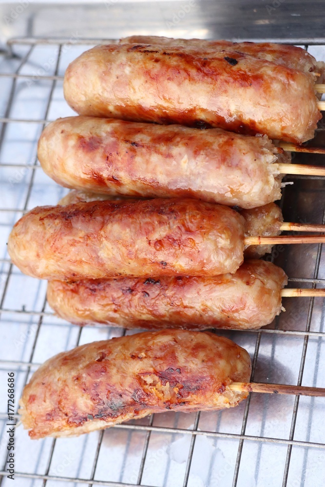 BBQ sausages street food BBQ sausages street food