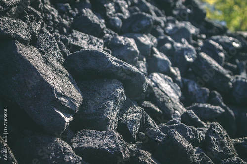 Heap of black natural coal