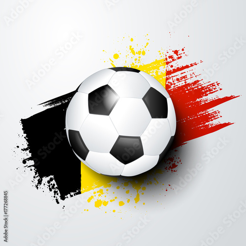 football world or european championship with ball and belgium flag colors.