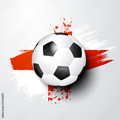 Fussball Welt oder Europa Meisterschaft mit Ball und England Flagge.