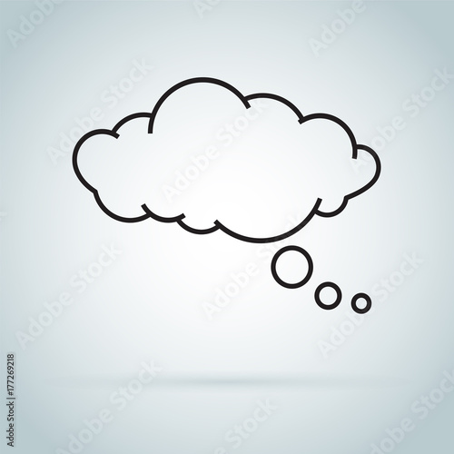 dream cloud isolated icon. Speech bubble of dreaming icon isolated on background.
