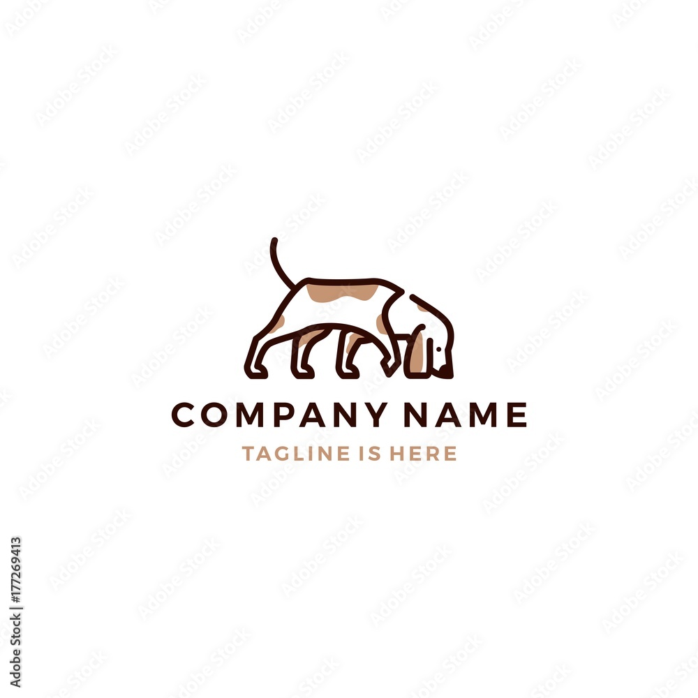 walking dog smells vector logo template walking dog smells vector logo template