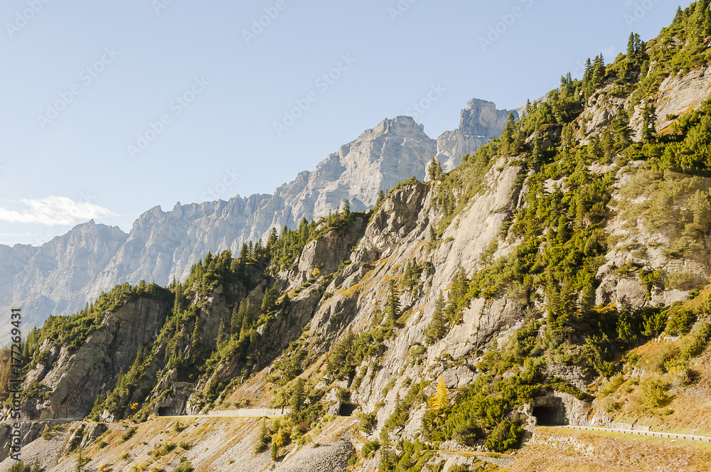 Susten, Sustenpass, Innertkirchen, Haslital, Berner Oberland, Passstrasse, Bergstrasse, Alpen, Schweizer Berge, Herbst, Wanderweg, Schweiz