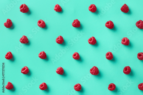 Colorful pattern of raspberries