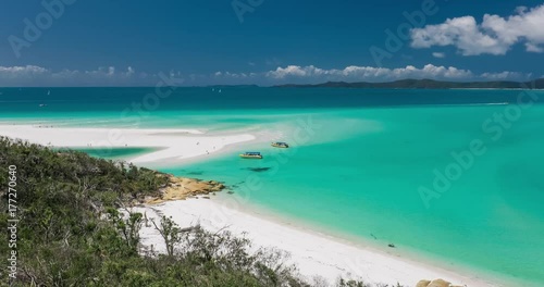 Amazing Whitehaven Beach in the Whitsunday Islands, Queensland, Australia photo