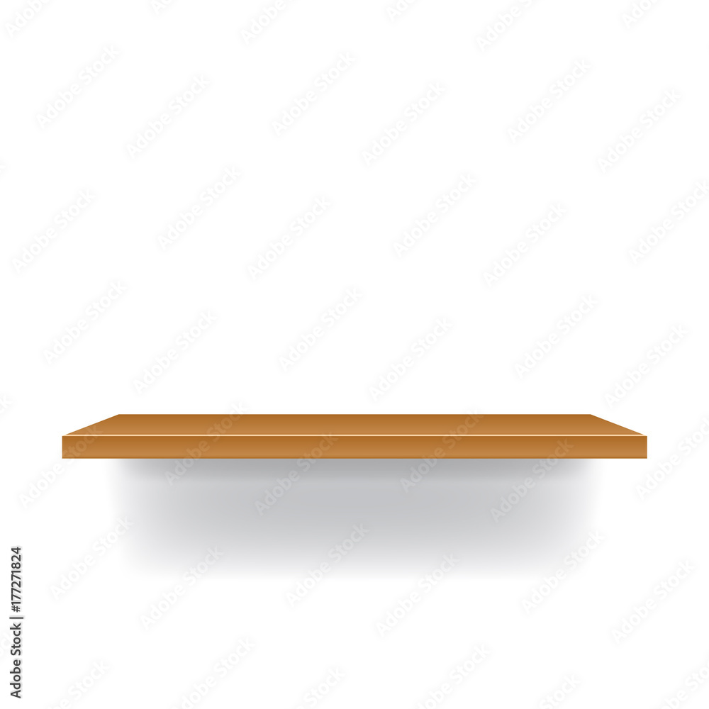 White, Blue, and Brown realistic shelf isolated on white background. White, Blue, and Brown realistic shelf isolated on white background.