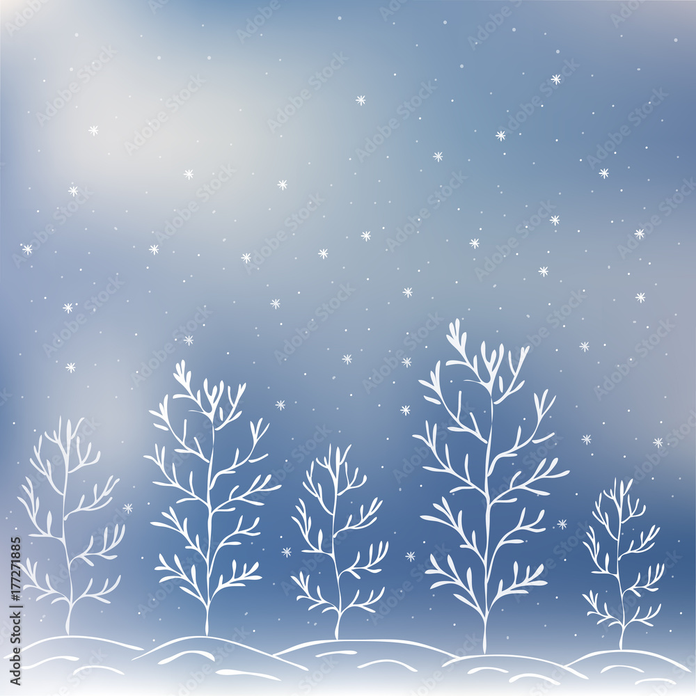 Winter backgrounds, trees and snow Winter backgrounds, trees and snow