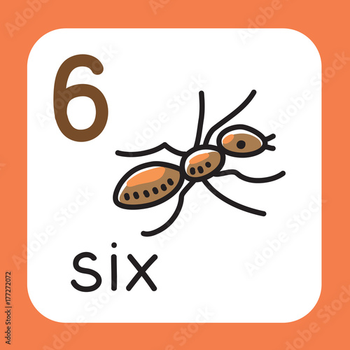 Card for learning to count from 1 to 10. Education