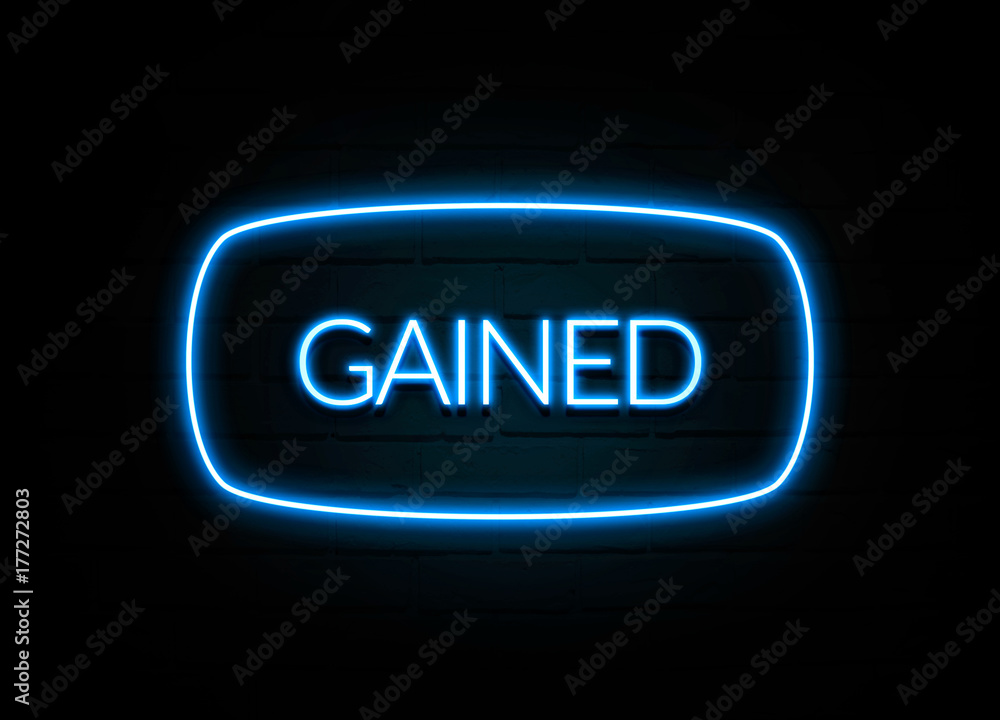 Gained - colorful Neon Sign on brickwall Gained - colorful Neon Sign on brickwall
