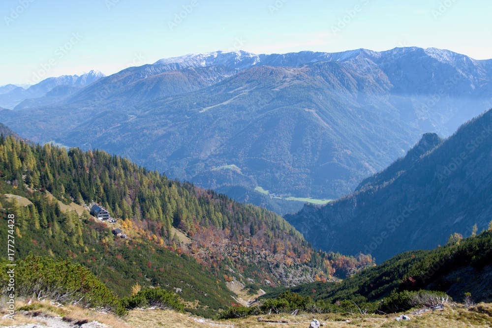 autumn hike to grosser priel mountain