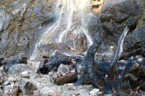 klinserfall waterfall in totes gebirge mountains photo