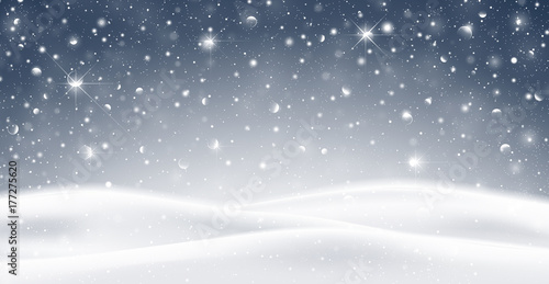 Winter background with falling snow